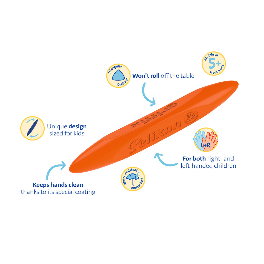 Pelikan Griffix Ergonomic Colouring Crayons, Pack of 8