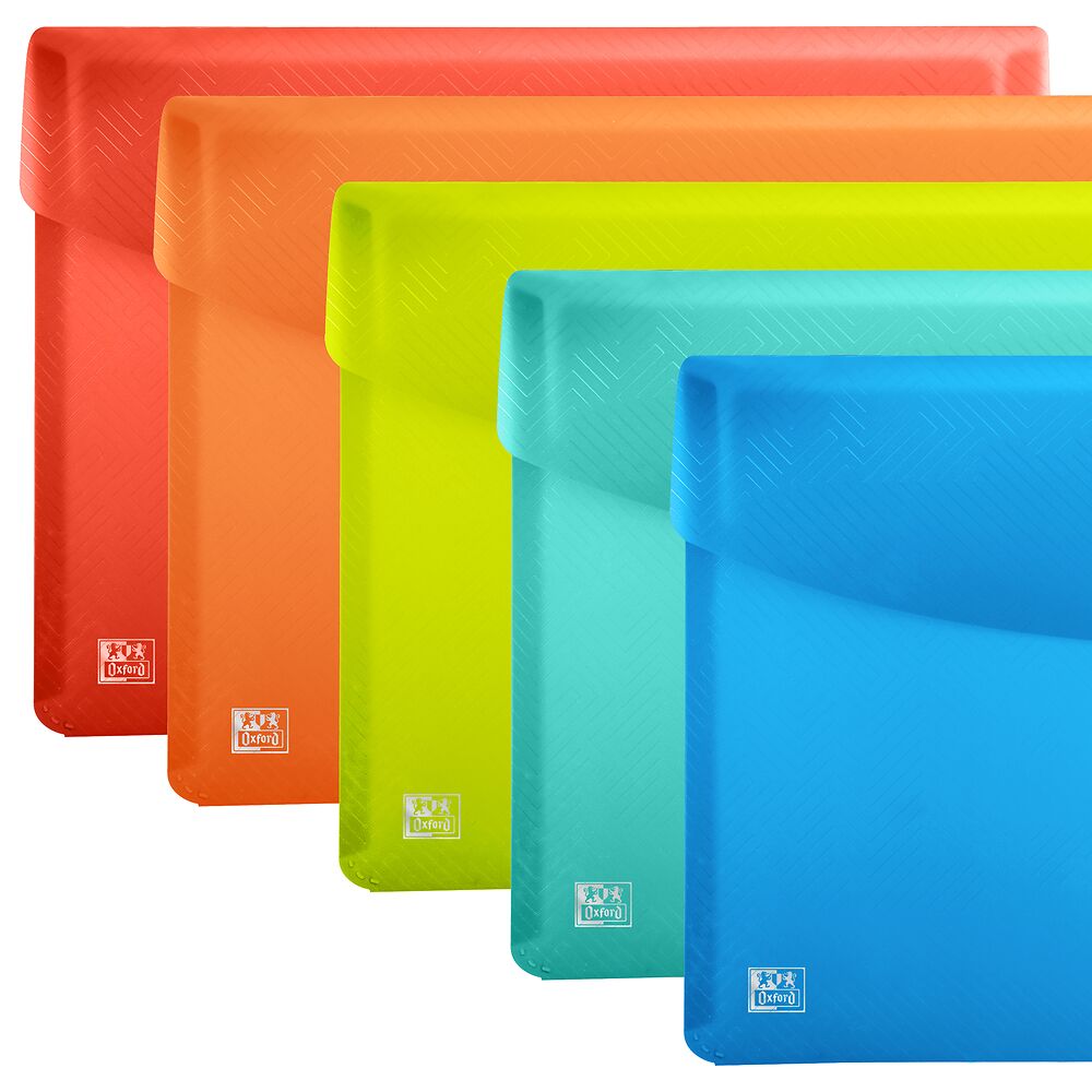Oxford A4 Popper wallets, Pack 5