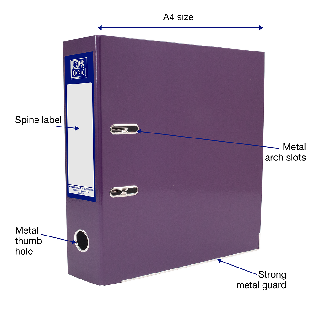 Oxford A4 Purple Lever Arch File