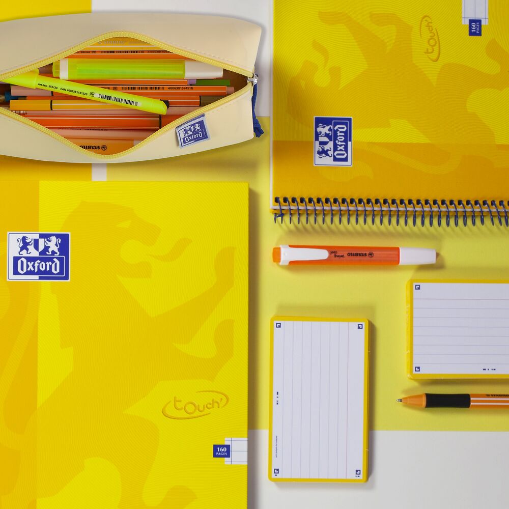 Oxford Large Square Pencil case, Pastel Yellow