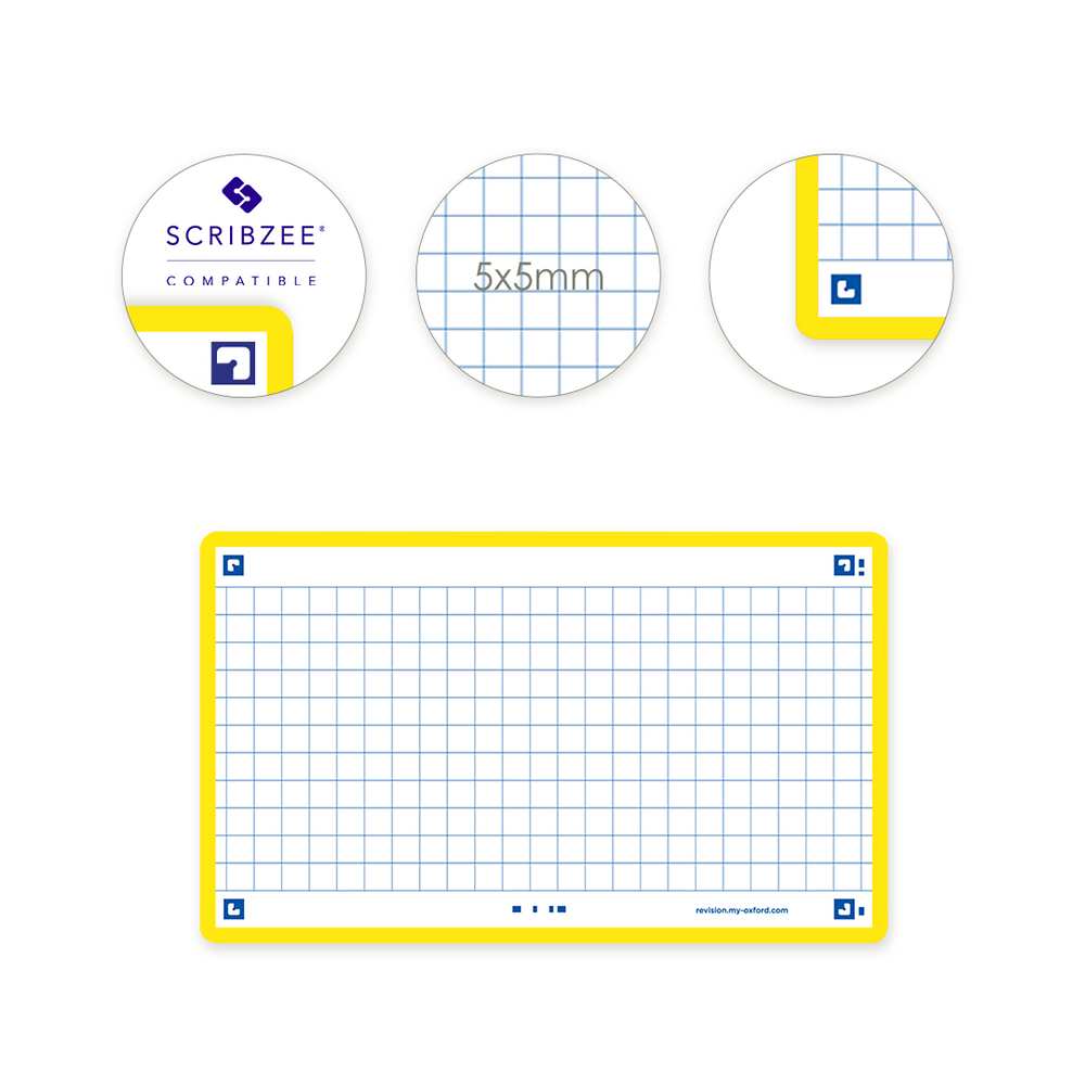 Oxford Yellow Flash Cards, Squared, 7.5x12.5, Pack of 80