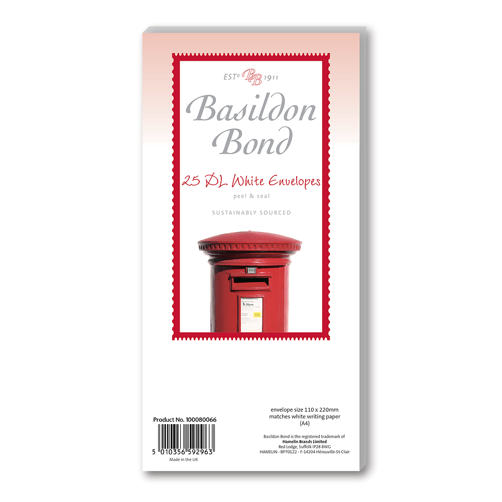 Basildon Bond DL (110x220mm) Envelopes 20 Pack, White