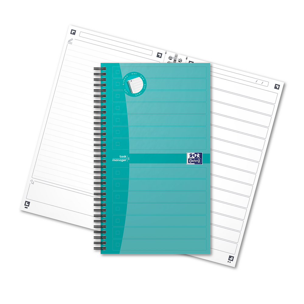 Oxford Office Essentials Task Manager Notebook, Aqua