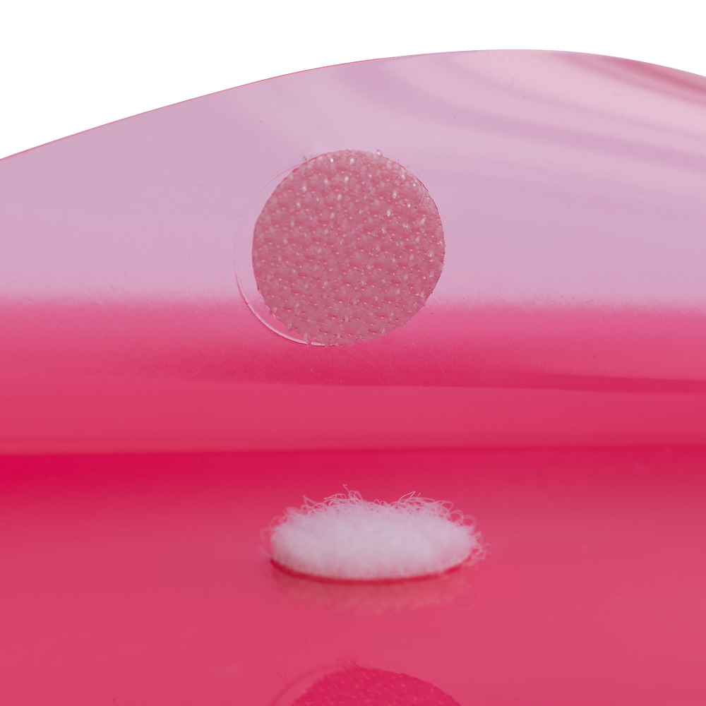 6 Velcro Close A4 Punched pockets, Polypropylene in assorted colours