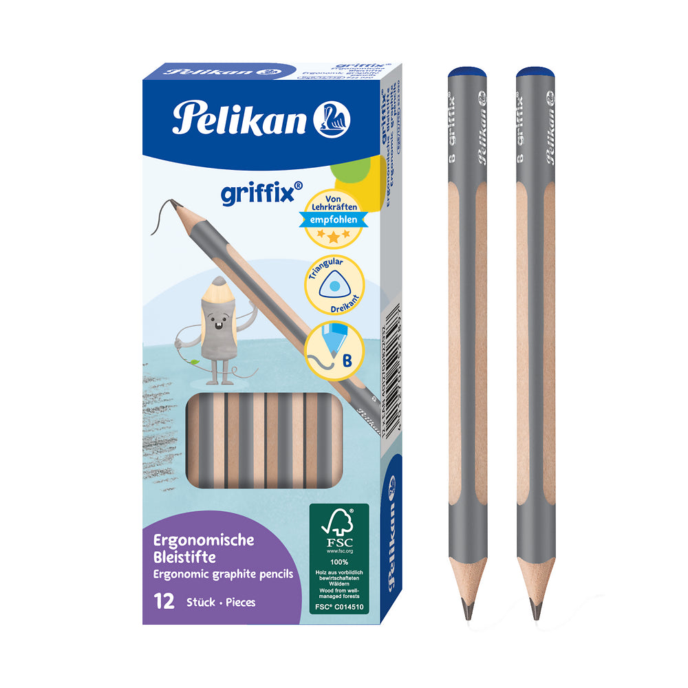 Pelikan Griffix Ergonomic Pencils, Grade B, Pack of 12