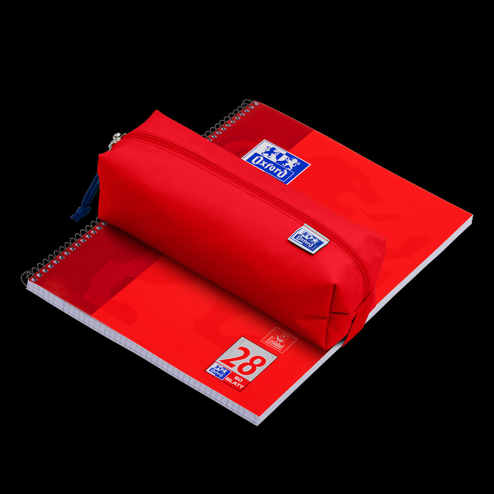 Oxford large rectangular pencil case, red