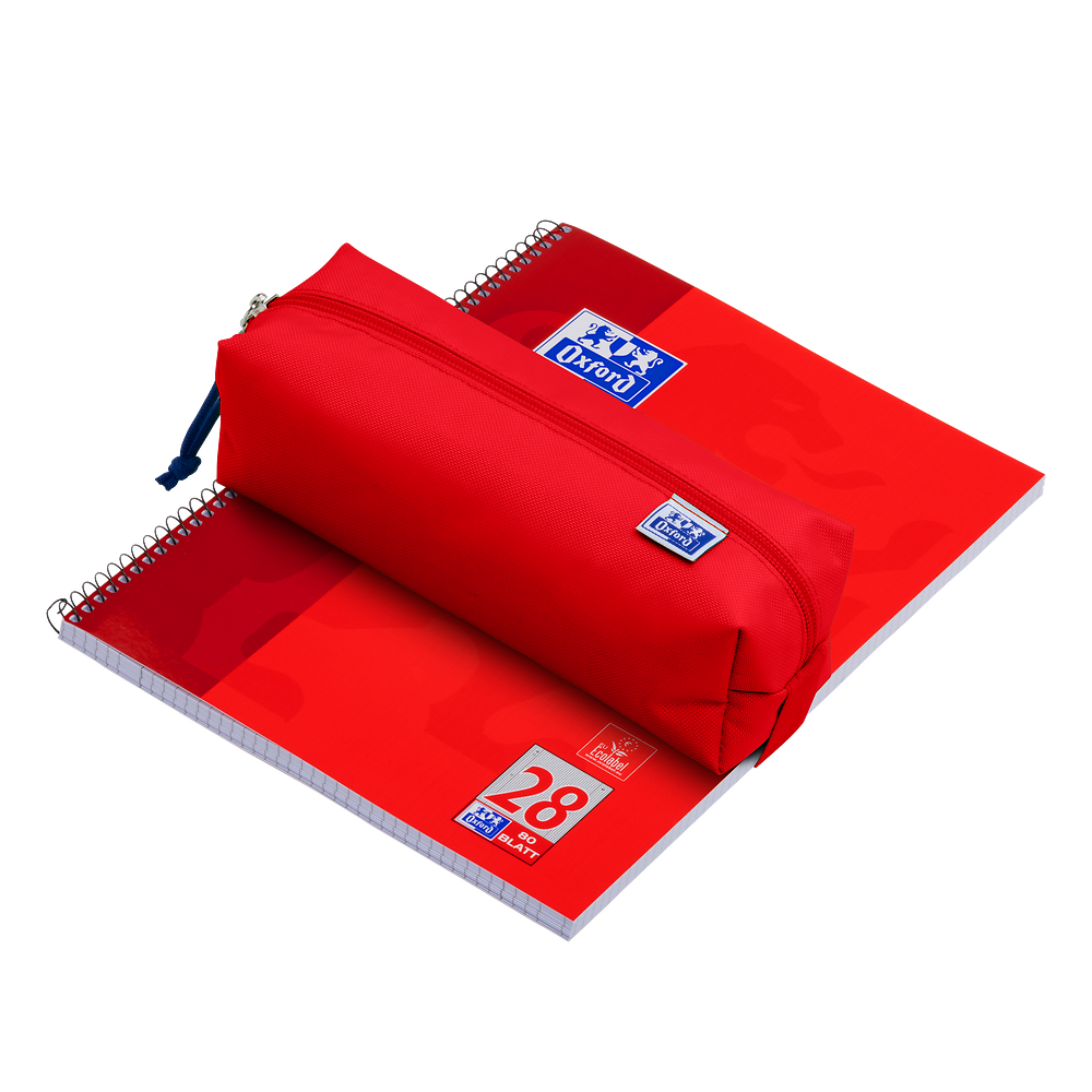 Oxford Red Large Rectangular Pencil Case