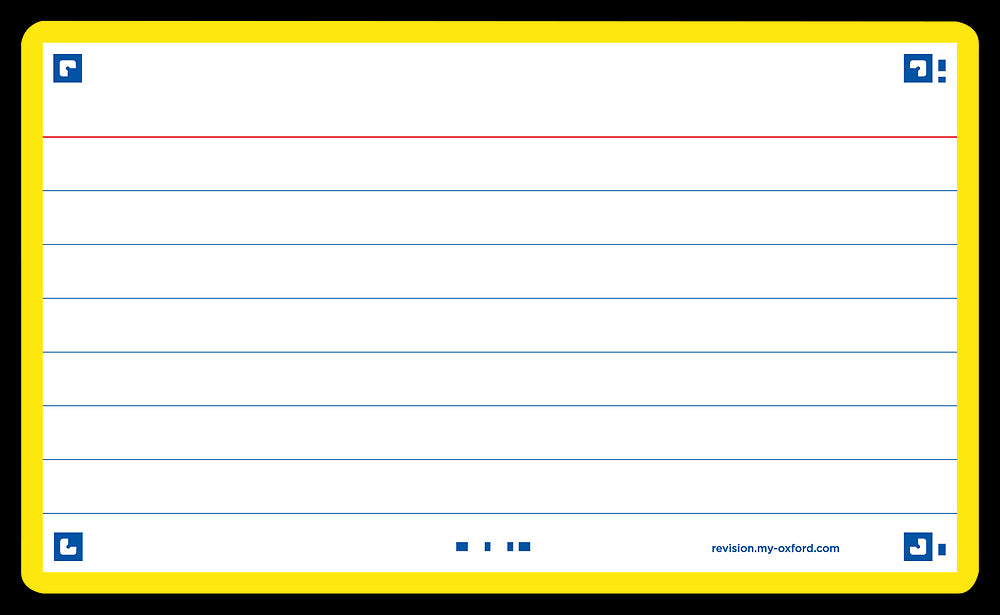 Oxford Flash Cards, Ruled with Yellow frame, 7.5x12.5, pack of 80