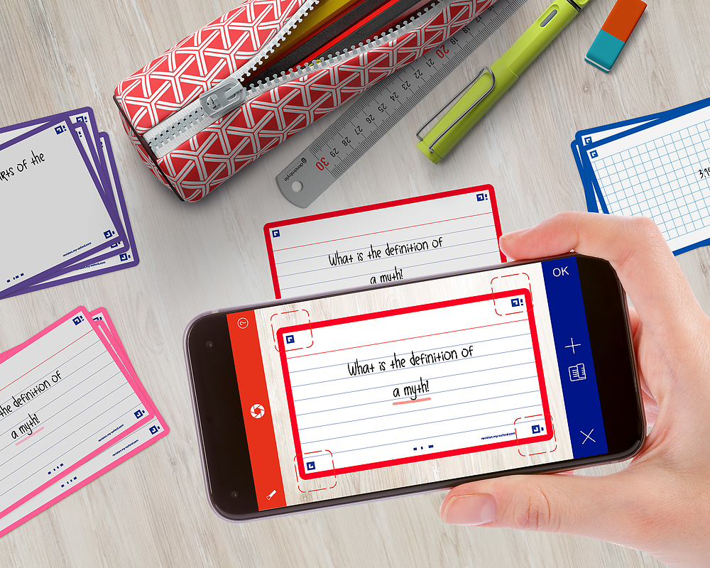 Oxford Red Flash Cards, Ruled, 7.5x12.5cm, Pack of 80