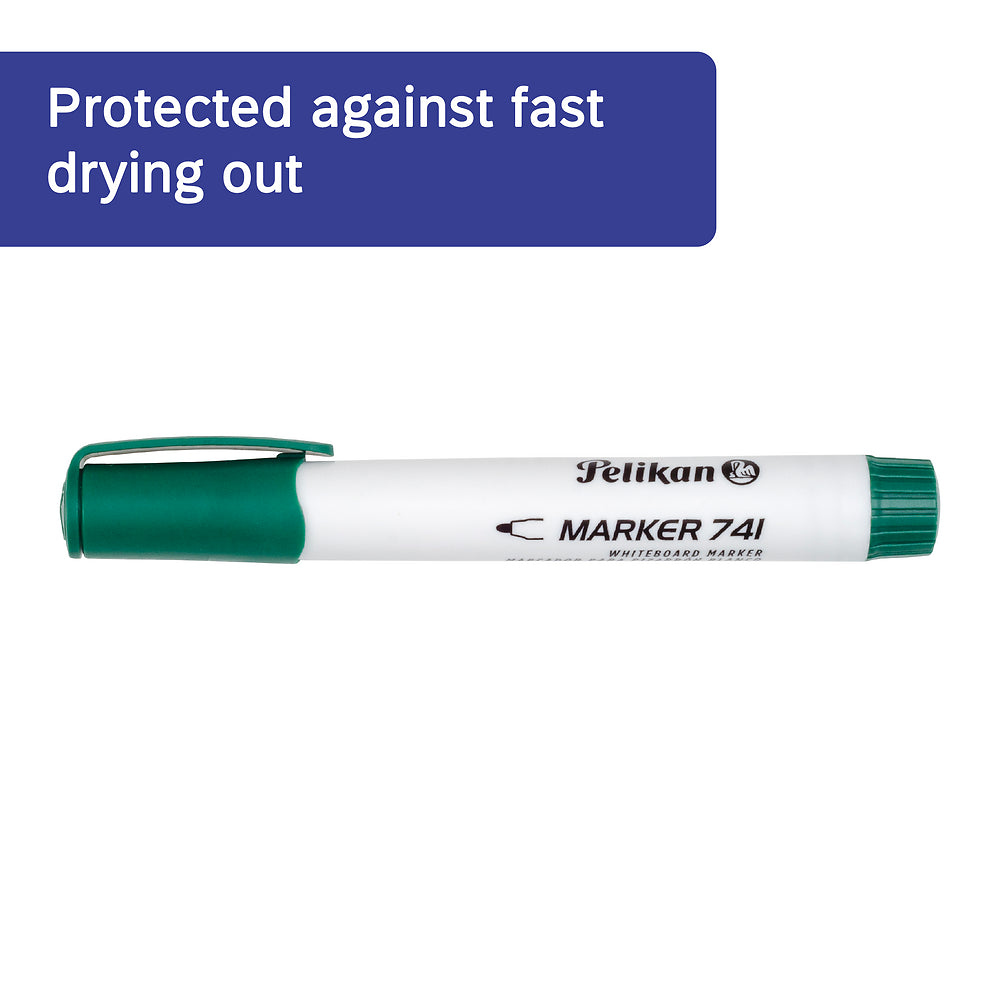 Pelikan Whiteboard Markers, Green, Pack of 10