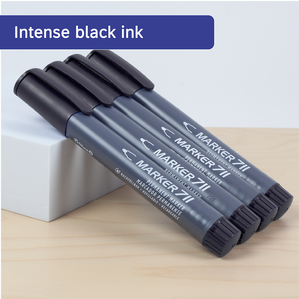 Pelikan Permanent Marker Pens, Black, Pack of 10