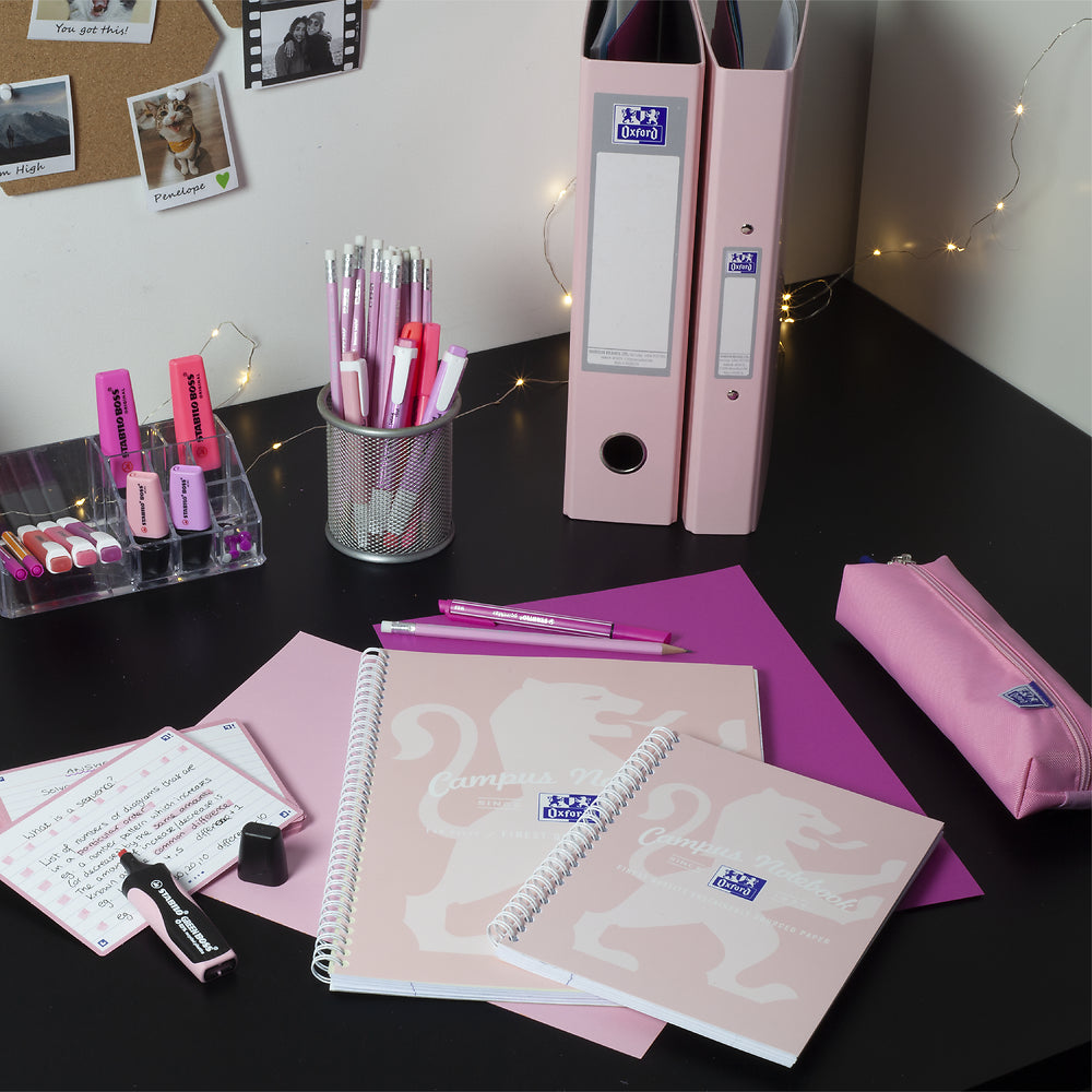 Oxford Ring Binder, 2 ring, Pastel Pink