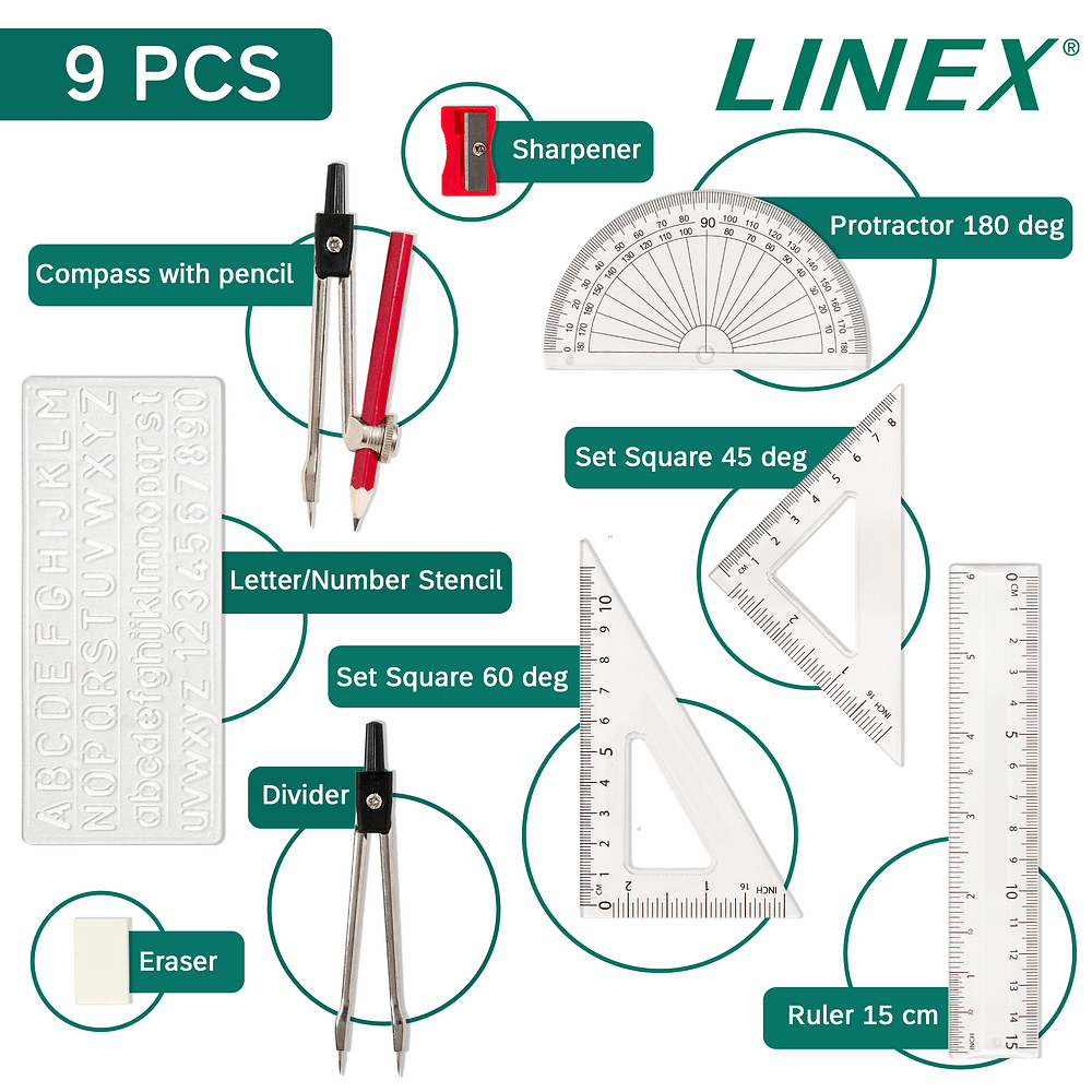 Linex Geometry Set, Tin