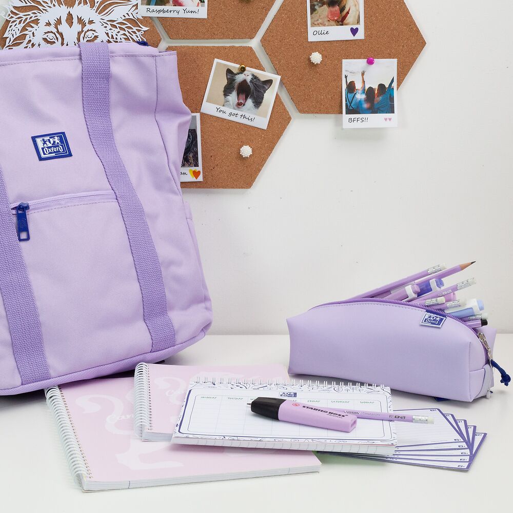 Oxford Large Square Pencil case, Lavender