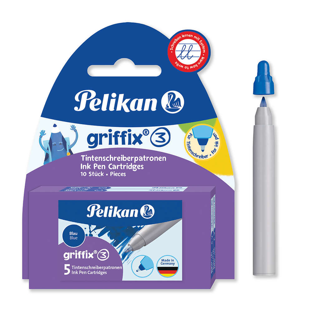 Pelikan Griffix® Ink Pen Blue Refills, Pack of 10