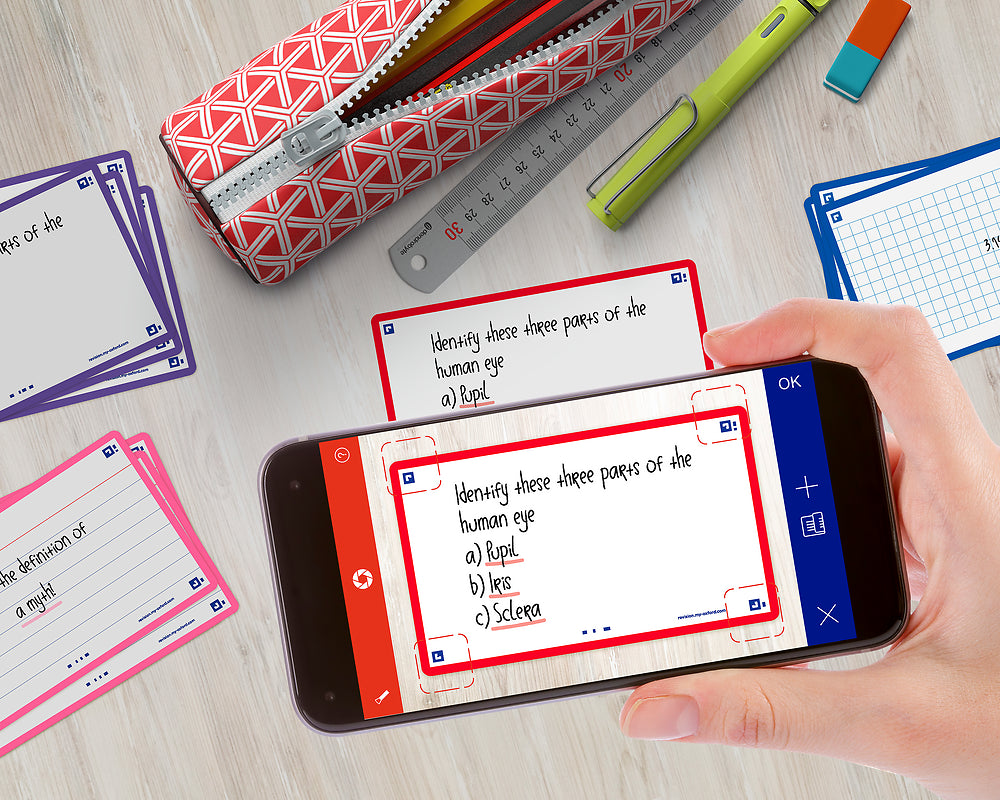 Oxford Flash Cards, Blank with Red frame, 7.5x12.5, pack of 80