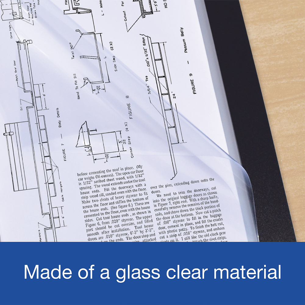 Oxford A4 green strip, glass clear Punched Pockets, Box of 100