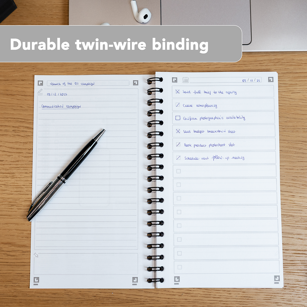 Oxford Office Essentials Task Manager Notebook, Aqua