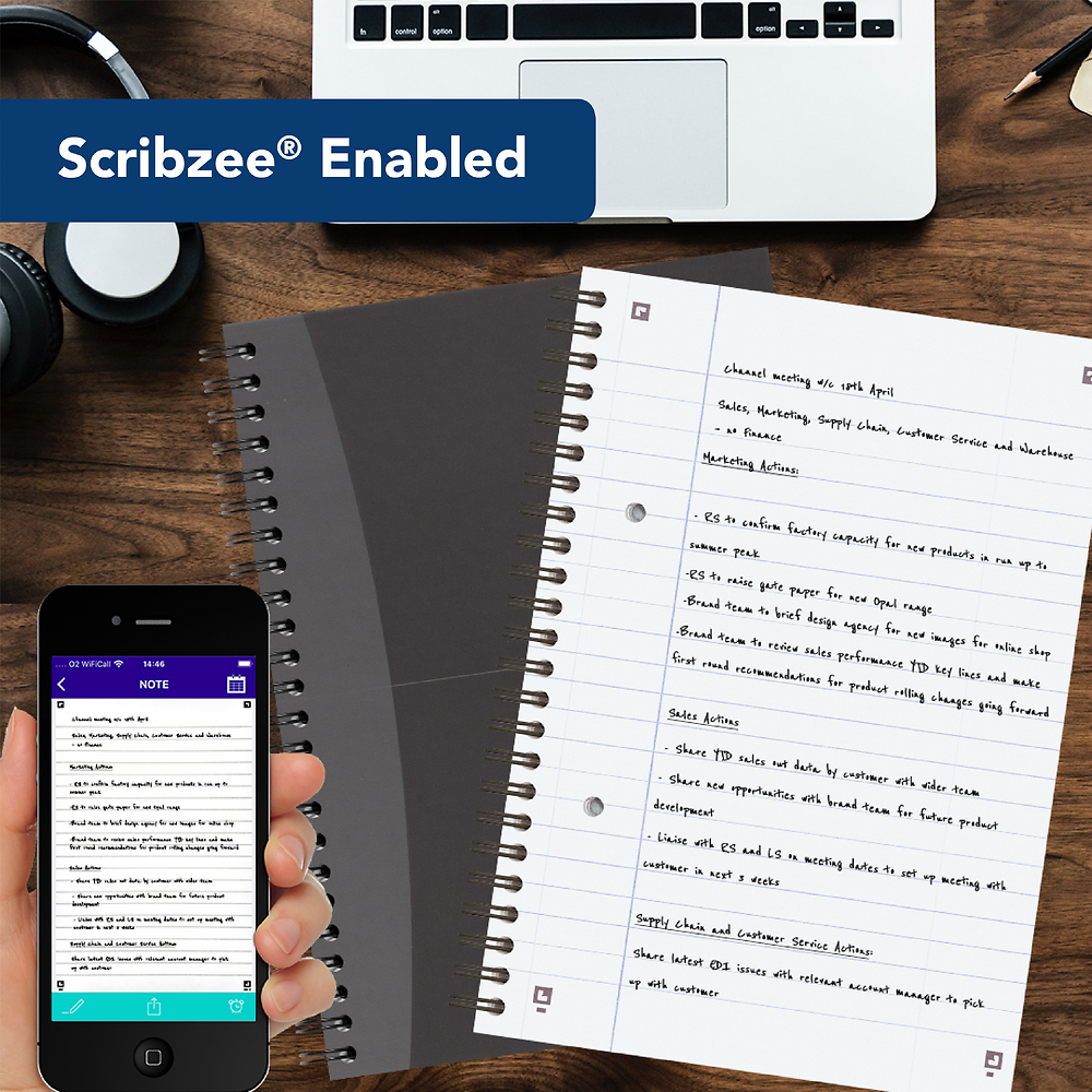 Oxford Navy A5 Hard Cover Wirebound Notebook, Ruled with Margin, 140 Pages