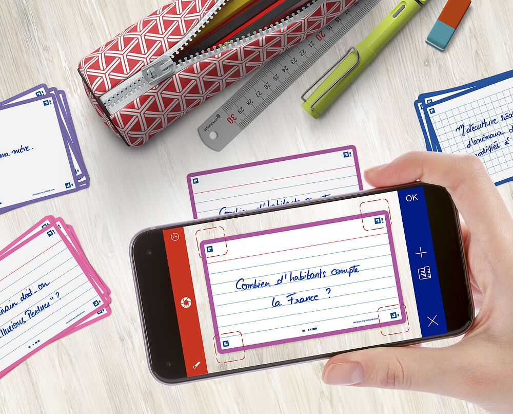 Oxford Purple Flash Cards, Ruled, 7.5x12.5cm, Pack of 80