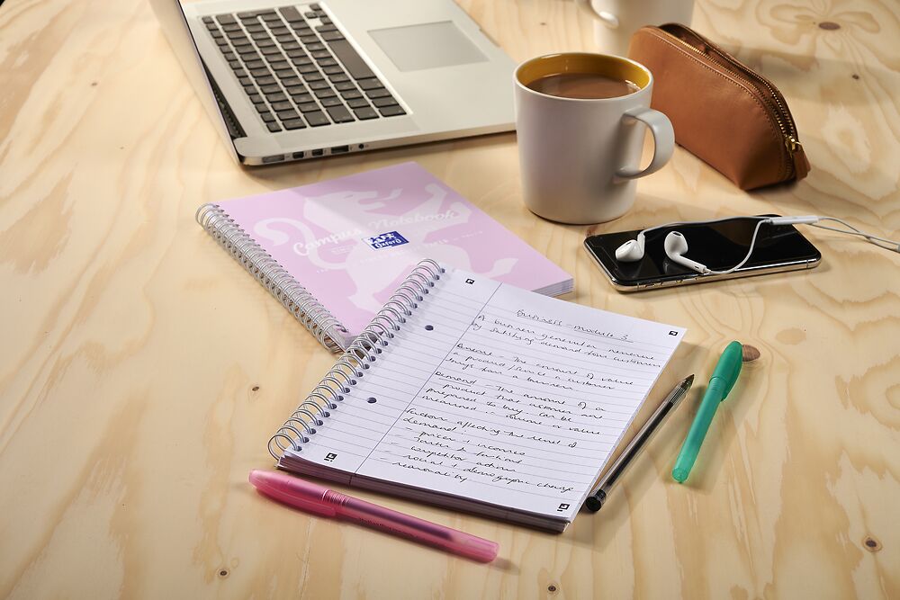 Oxford Campus Assorted Pastel A5+ Wirebound Notebooks, Pack of 3