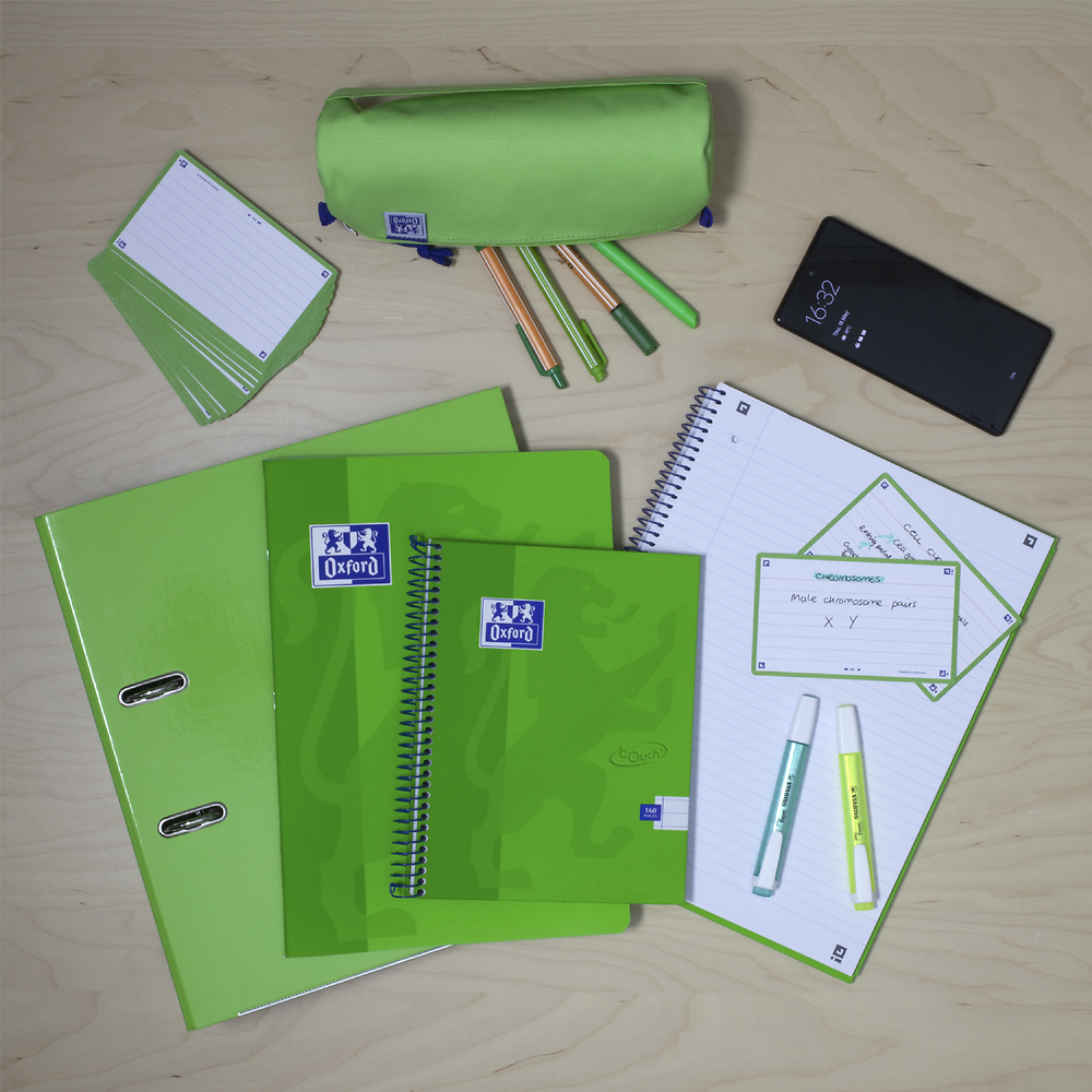 Oxford Touch Bright Green A4 Softcover Stapled Notebook, Ruled with 120 Pages