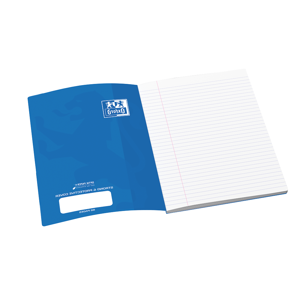 Oxford A4 Exercise Book, Blue PP Cover, 8mm Ruled & Margin, 96 Pages