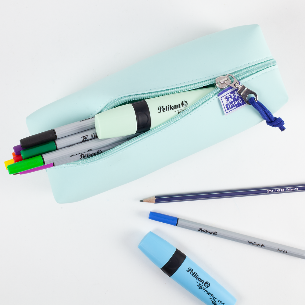 Oxford Light Blue Large Square Pencil Case