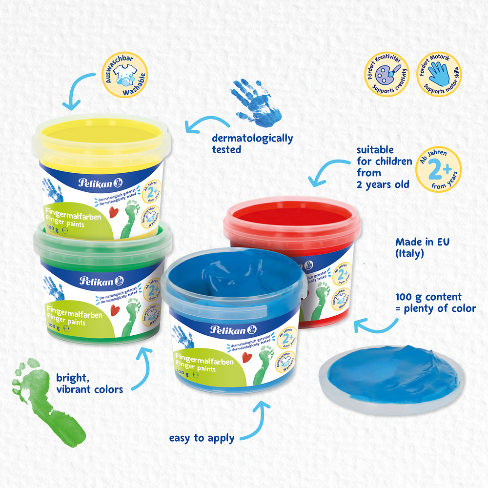 Pelikan Bright Finger Paints, Assorted