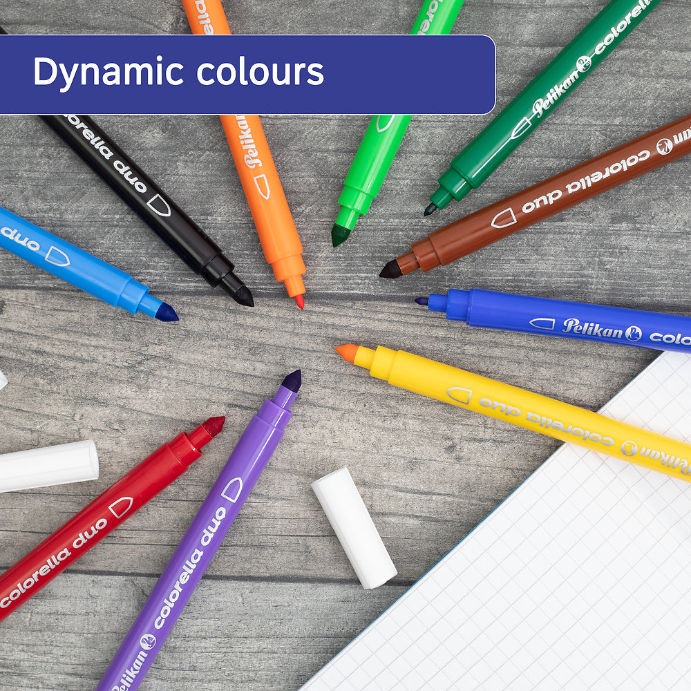 Pelikan Colorella Duo Fibre Tip Pens, Pack of 10