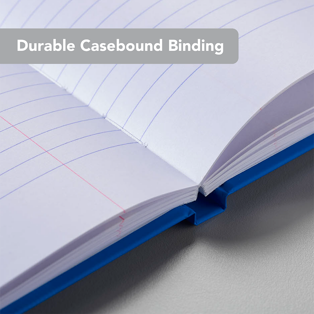 Oxford Touch Aqua A4 Hardback Casebound Notebook Ruled with Margin 192 Pages