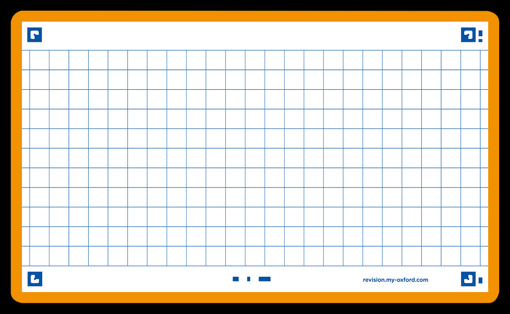 Oxford Flash Cards, Squared with Orange frame, 7.5x12.5, pack of 80