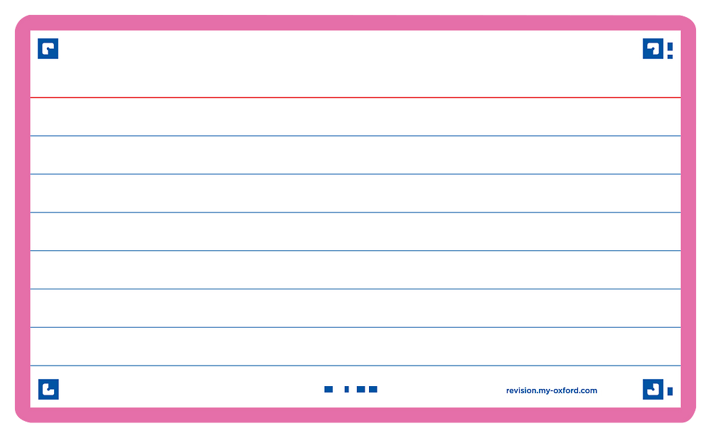 Oxford Bright Pink Flash Cards, Ruled, 7.5x12.5cm, Pack of 80