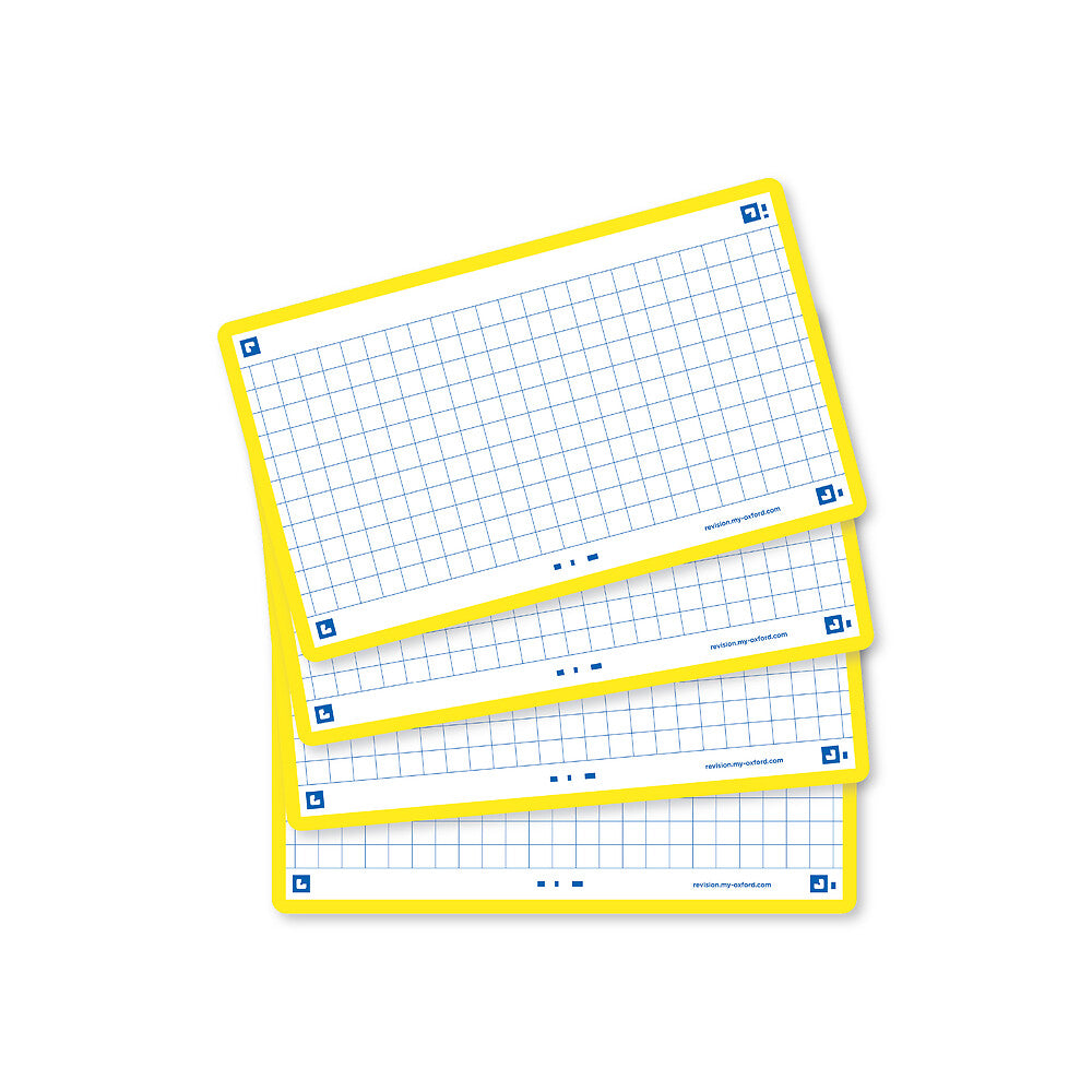 Oxford Yellow Flash Cards, Squared, 7.5x12.5, Pack of 80