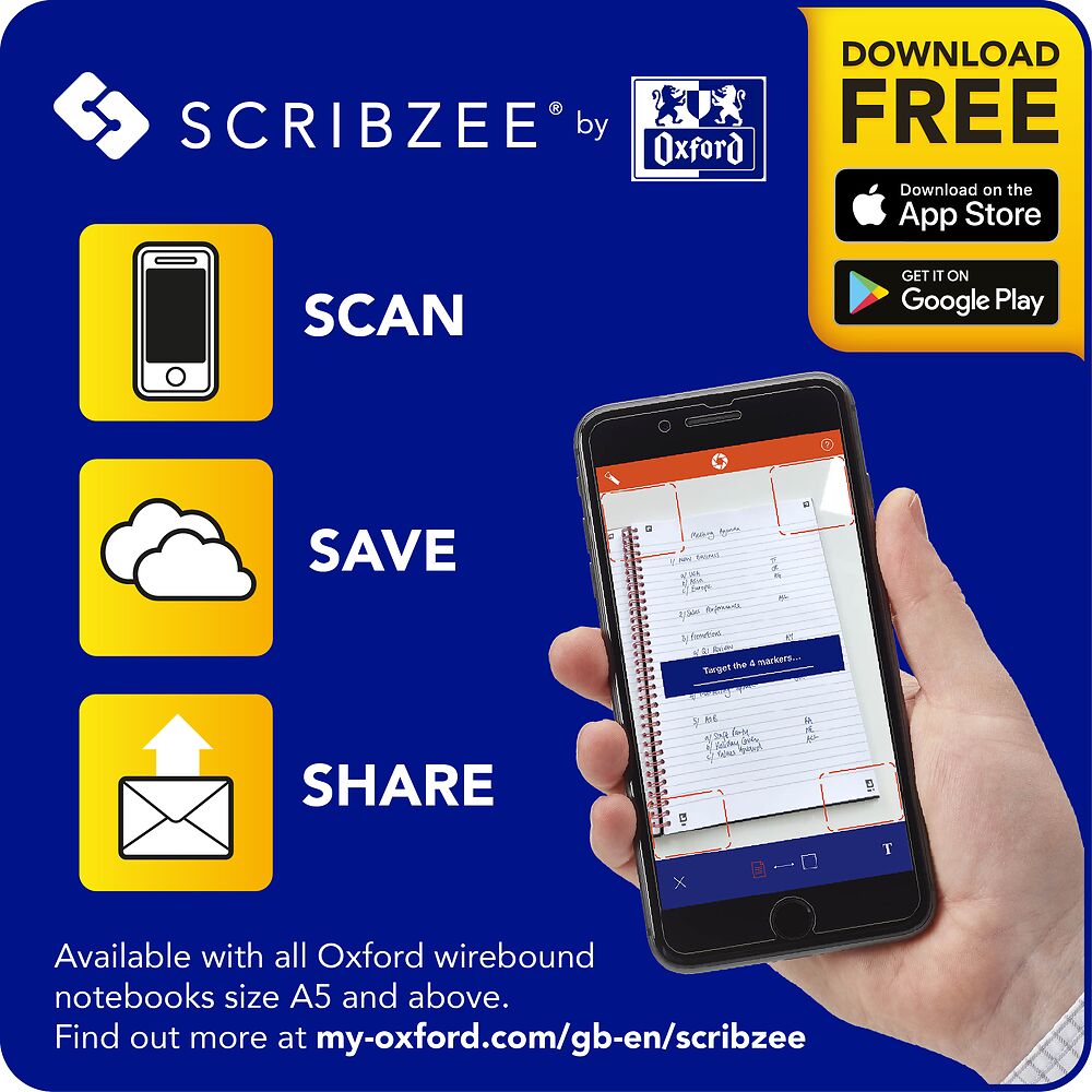 Oxford Floral A5 Hard Cover Wirebound Notebook, Ruled with Margin