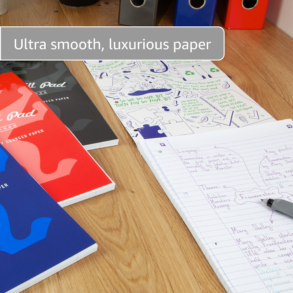 Oxford Campus A4 Red Sidebound 300 Page Ruled Refill Pad