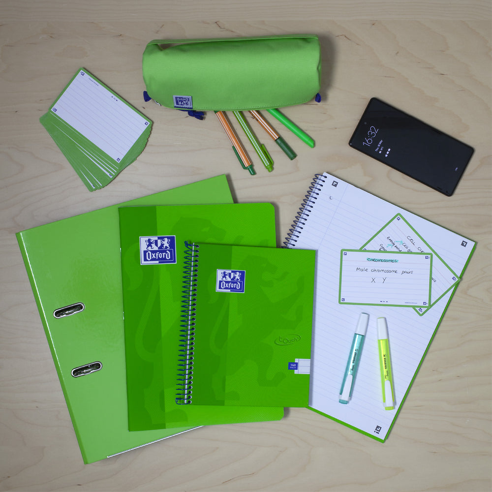 Oxford Touch A4 160 Page Wirebound Hardback Notebook, Bright Green