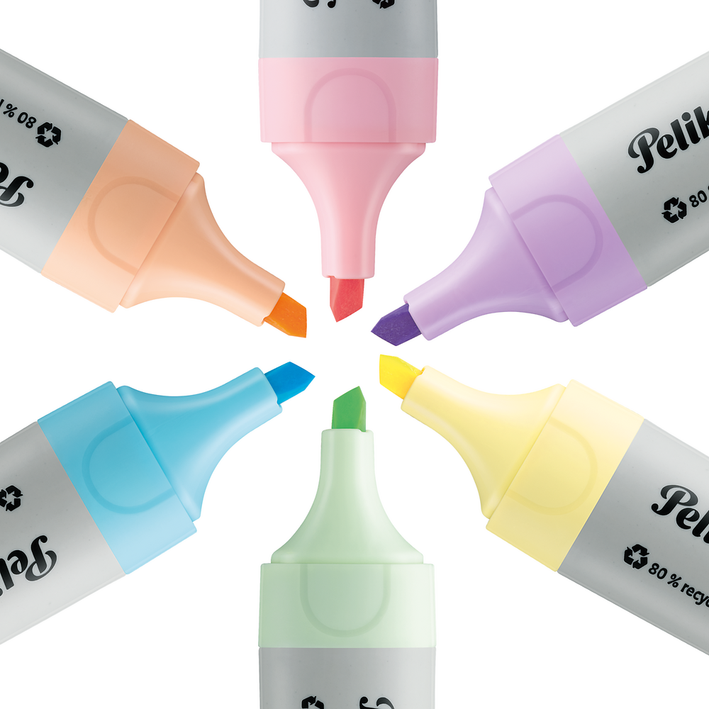 Pelikan Pastel Eco Highlighters, Pack of 6
