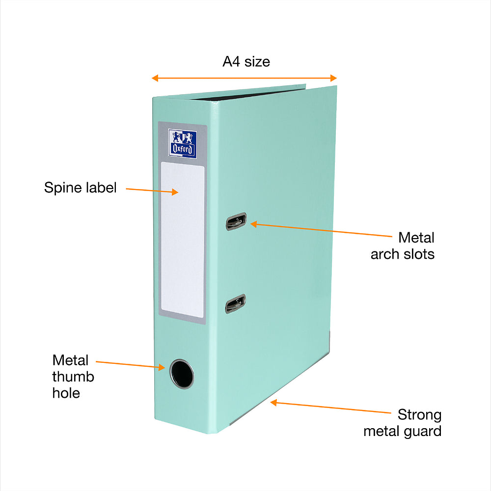 Oxford, Lever Arch File, A4, Mint Green