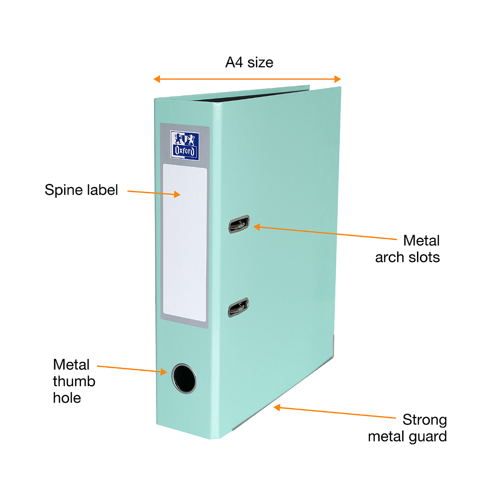 Oxford A4 Mint Green Lever Arch File