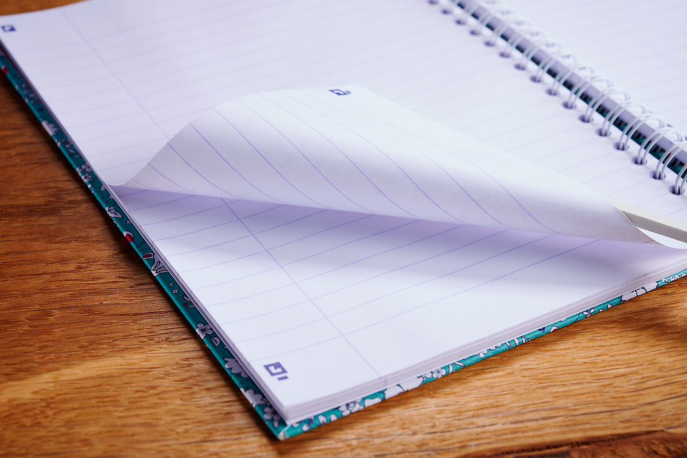 Oxford Floral A5 Hard Cover Wirebound Notebook, Ruled with Margin