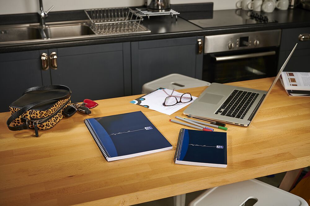 Oxford My Notes Navy Blue A5 Card Cover Wirebound Notebook, Ruled with 200 Pages