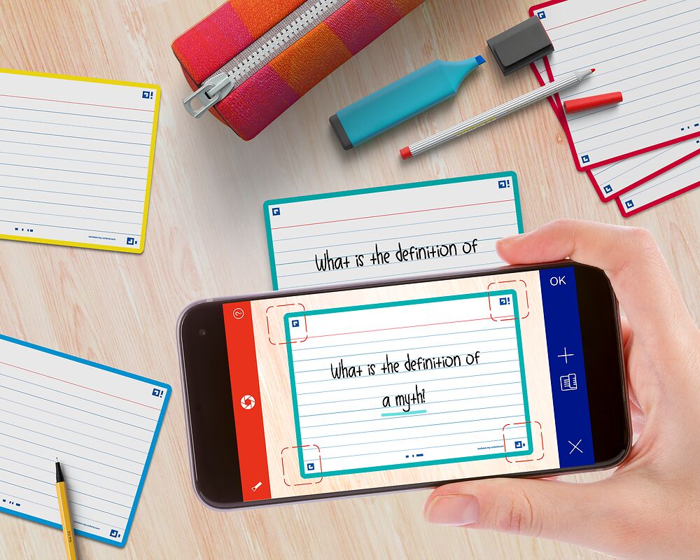 Oxford Assorted Colours Flash Cards, Ruled, 7.5x12.5cm, Pack of 80