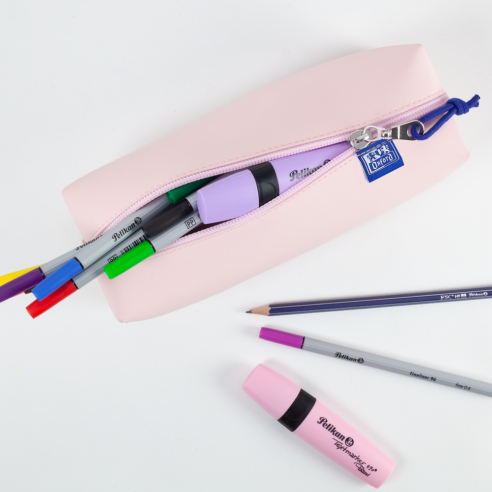 Oxford Pastel Pink Large Square Pencil Case