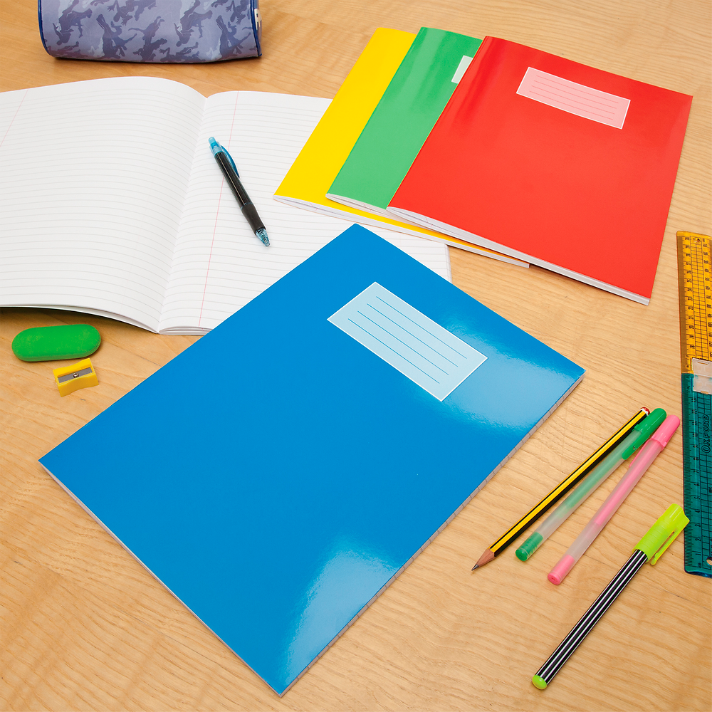 A4 Oxford 8mm Ruled and Margin Exercise Book 80 Page Assorted