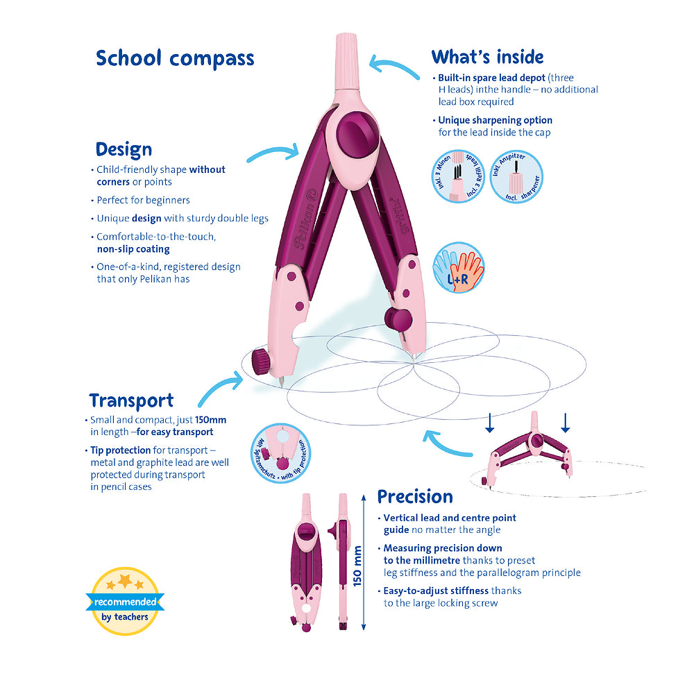 Pelikan Griffix Ergonomic Compass, Pink