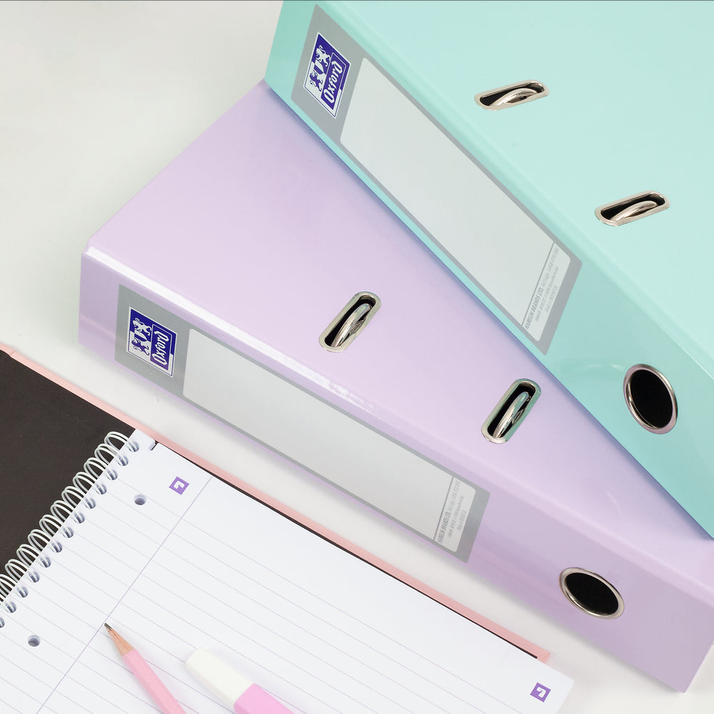 Oxford, Lever Arch File, A4, 2 Ring, 3 Pack, Pastel, Pink/Purple/Green