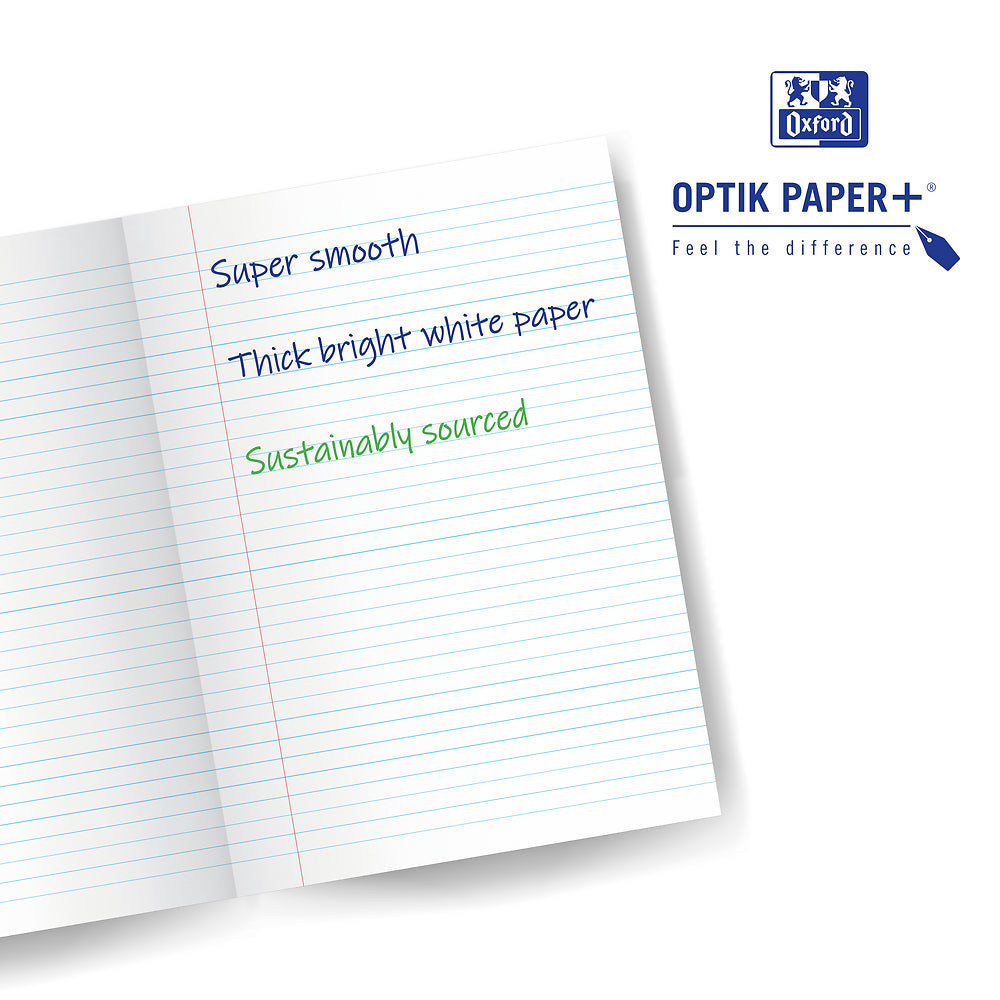 A4 Oxford 8mm Ruled and Margin Exercise Book 80 Page Assorted