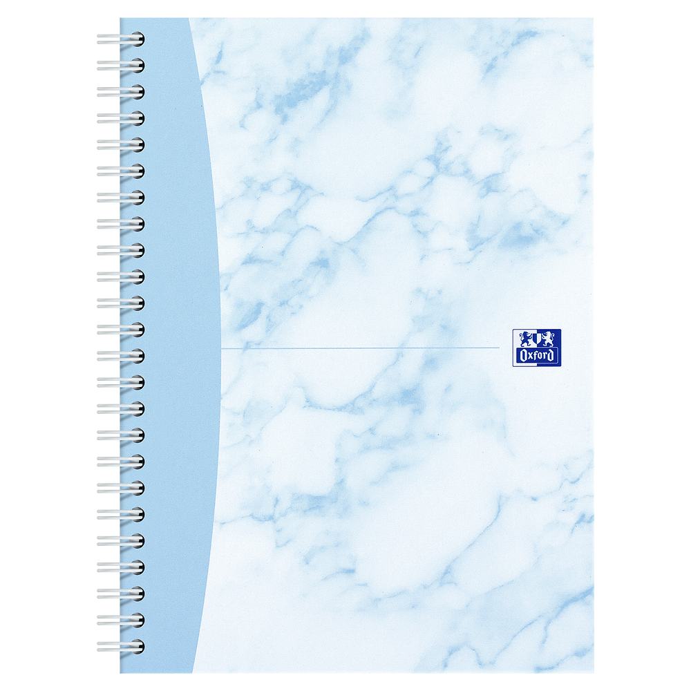 Oxford Marble A5 Hard Cover Wirebound Notebook Twin Pack, Ruled with Margin, 140 Pages, Scribzee Enabled