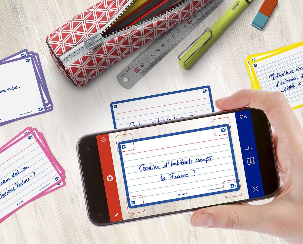 Oxford Flash Cards, Ruled, Navy, 7.5x12.5cm, Pack of 80